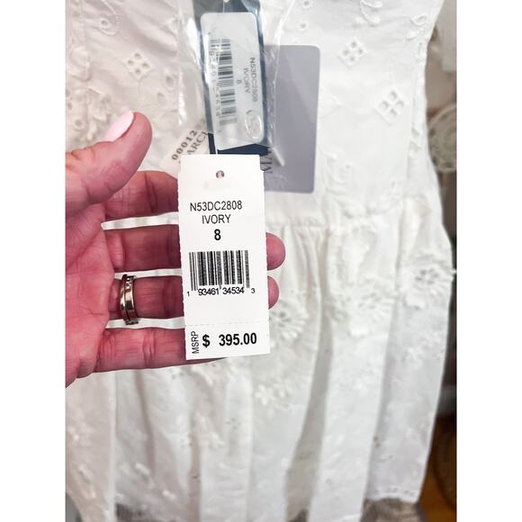 Marchesa Notte White Embroidered Minidress Size 8 NWT - Picture 4 of 12